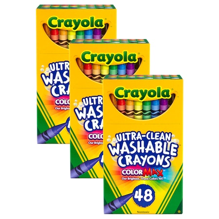 Ultra-Clean Washable Crayons - Regular Size, 48 Count, PK3